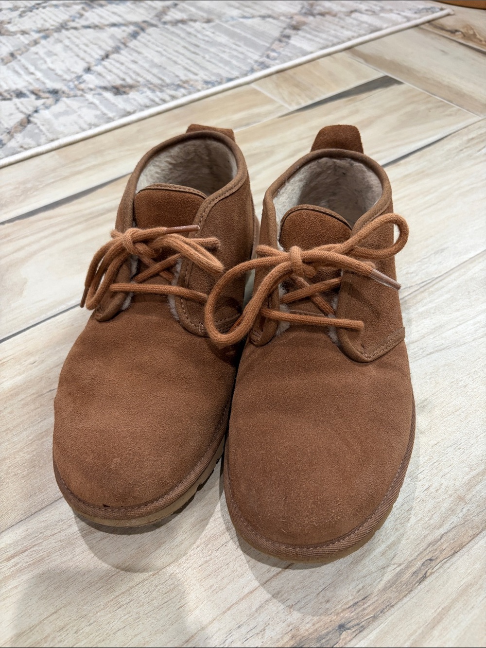 UGG Men's Brown Suede Chukka Boots with Shearling Lining